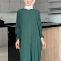 Haura Knitted Kaftan - Green