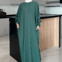Haura Knitted Kaftan - Green